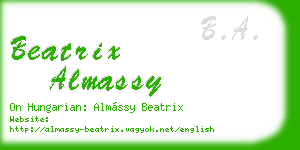 beatrix almassy business card
